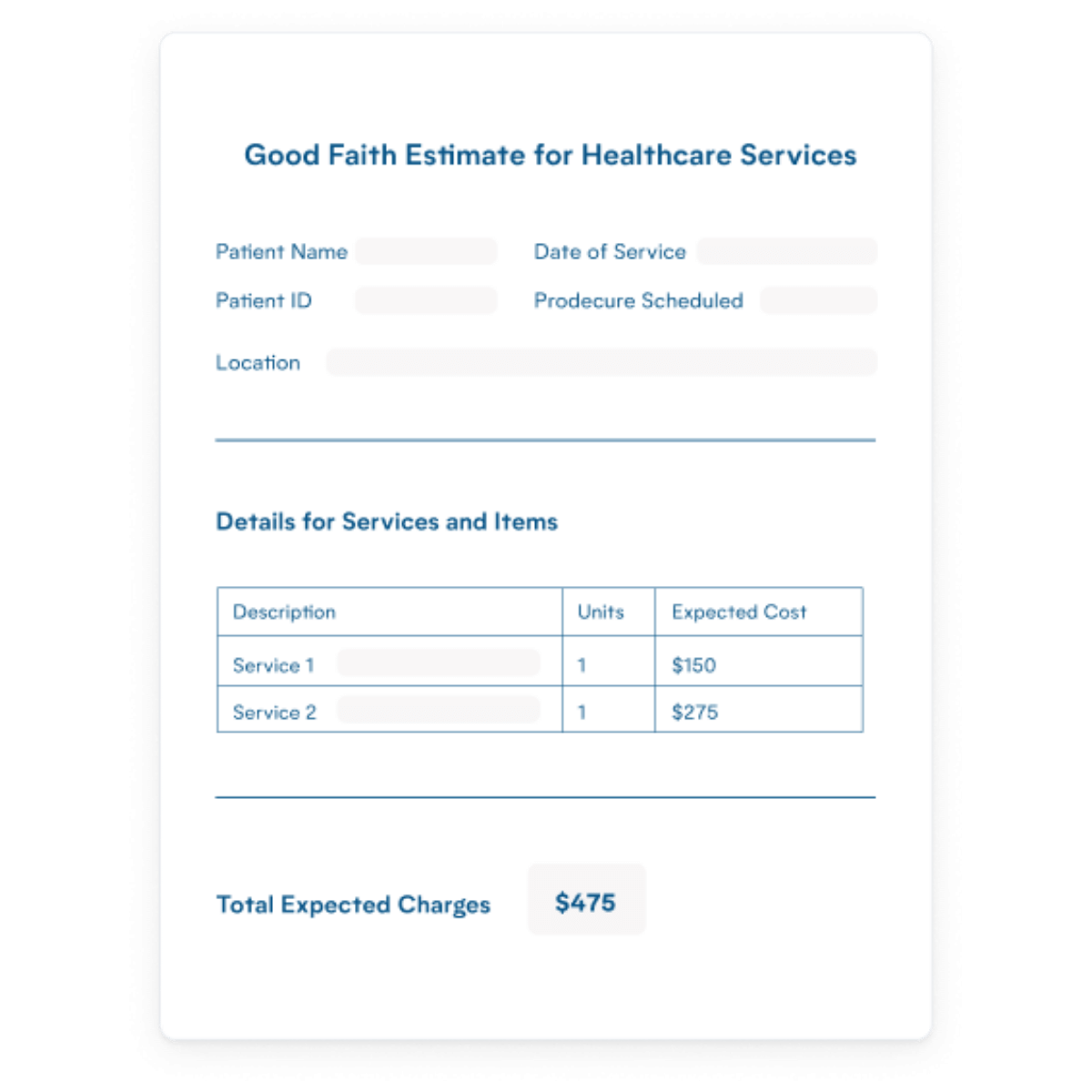 good faith estimate template for therapists