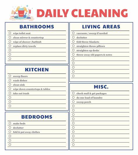 free printable house cleaning schedule template Word