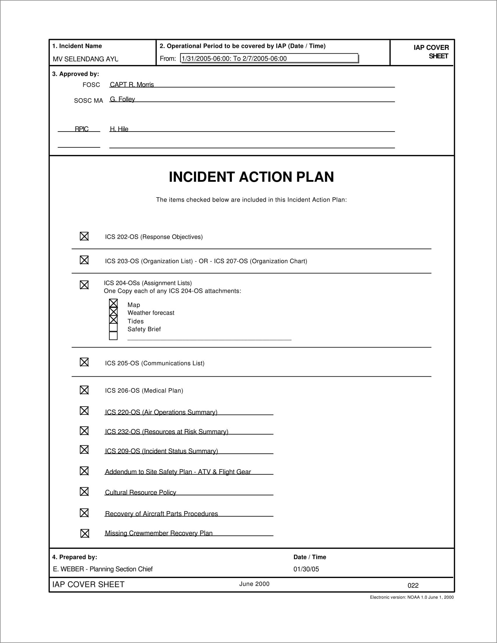 incident action plan template