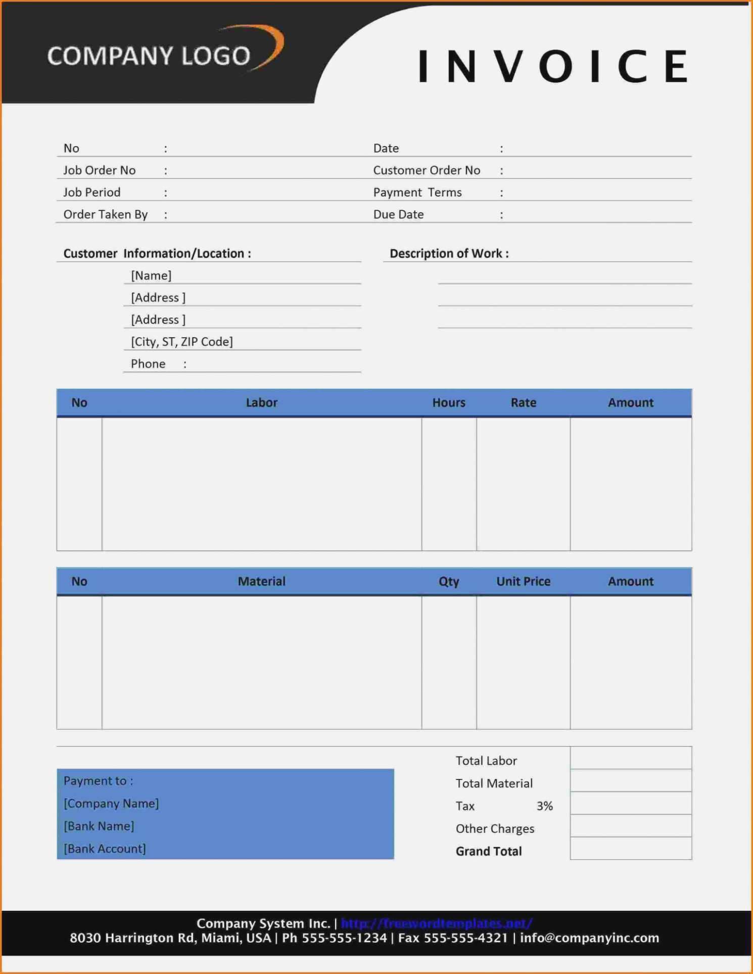 invoice template for lawn services sample