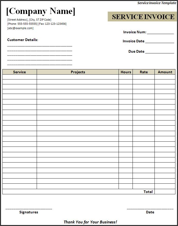 itemized invoice template