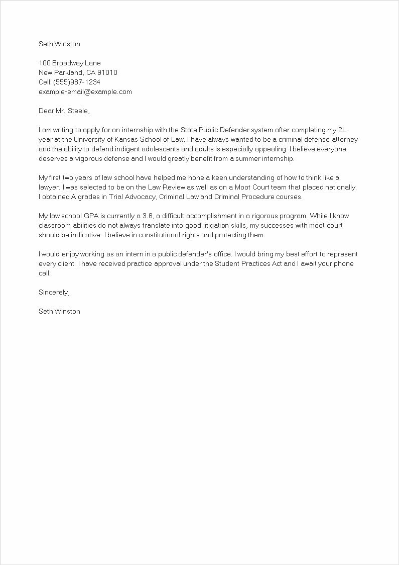 letter of interest internship template | Templateral