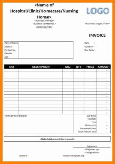 medical billing statement template sample