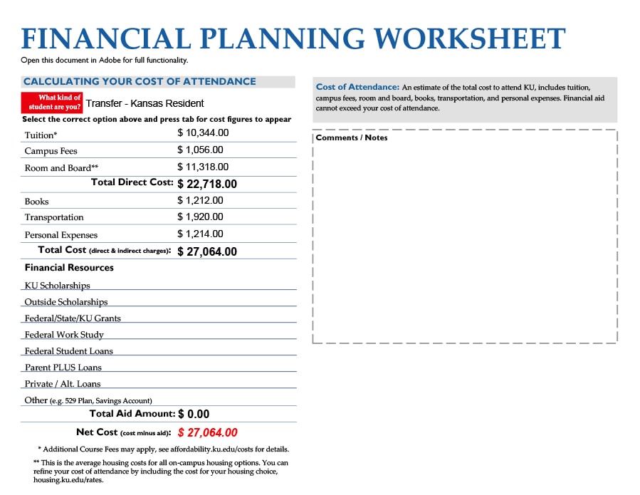 money management worksheet