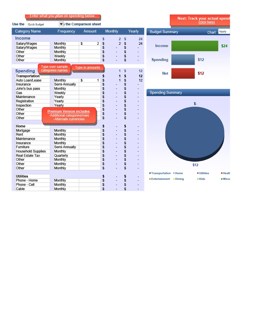 money management worksheet