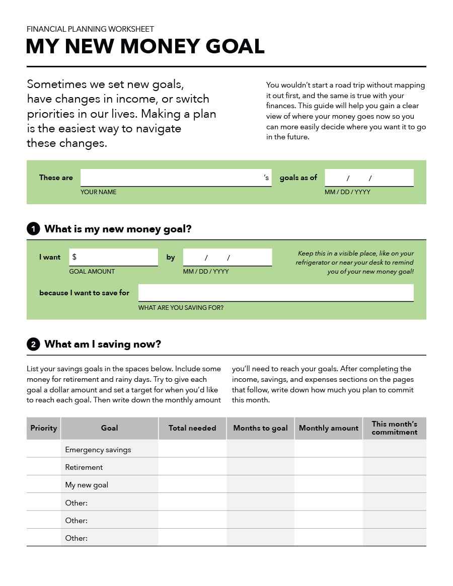 money management worksheet