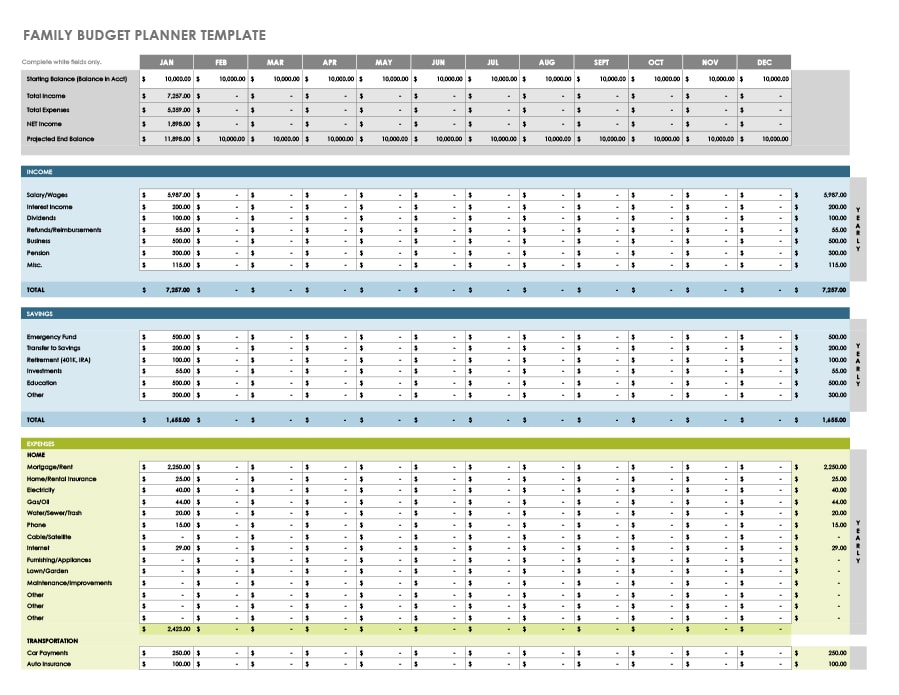 money management worksheet