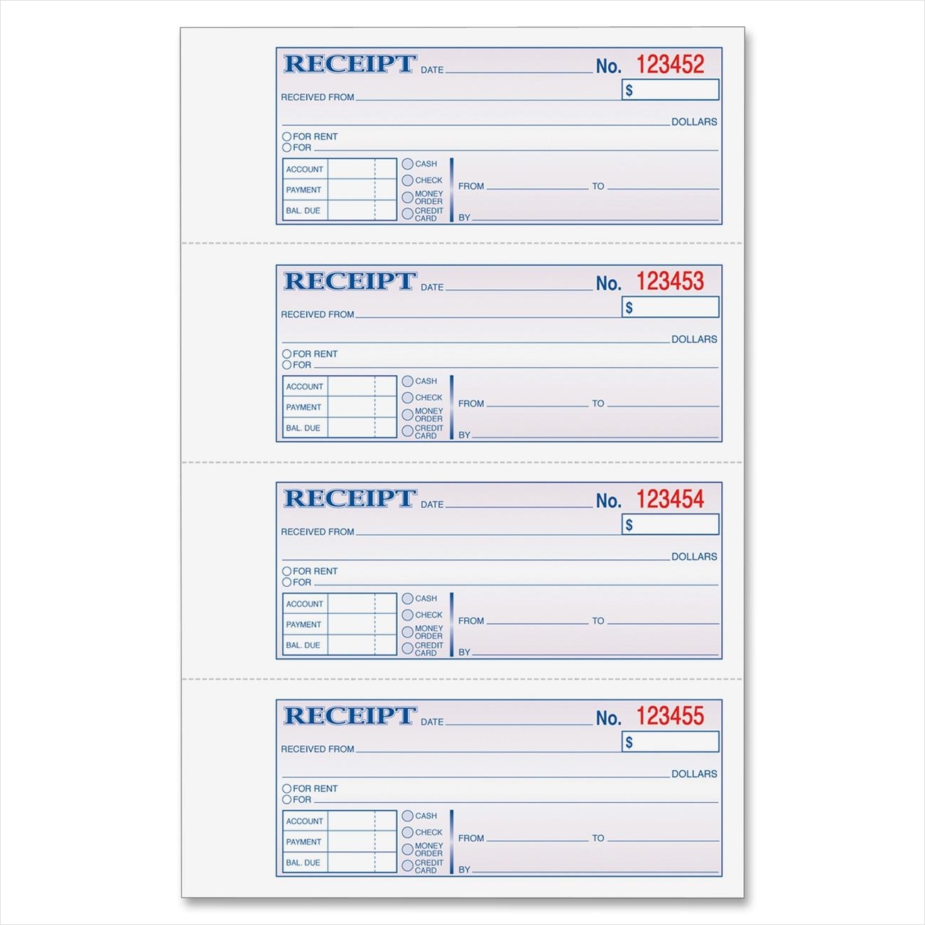 money rent receipt template