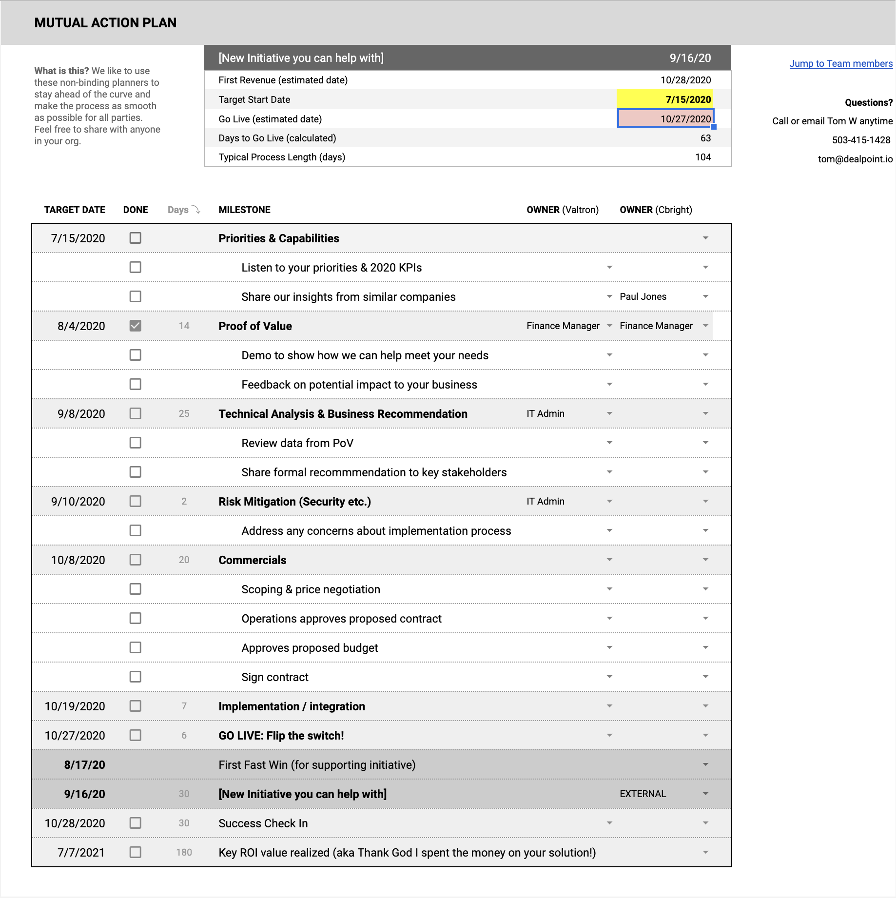 mutual action plan template example