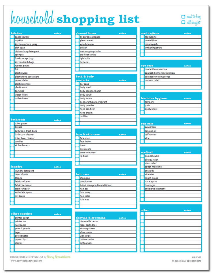 new house shopping checklist template sample