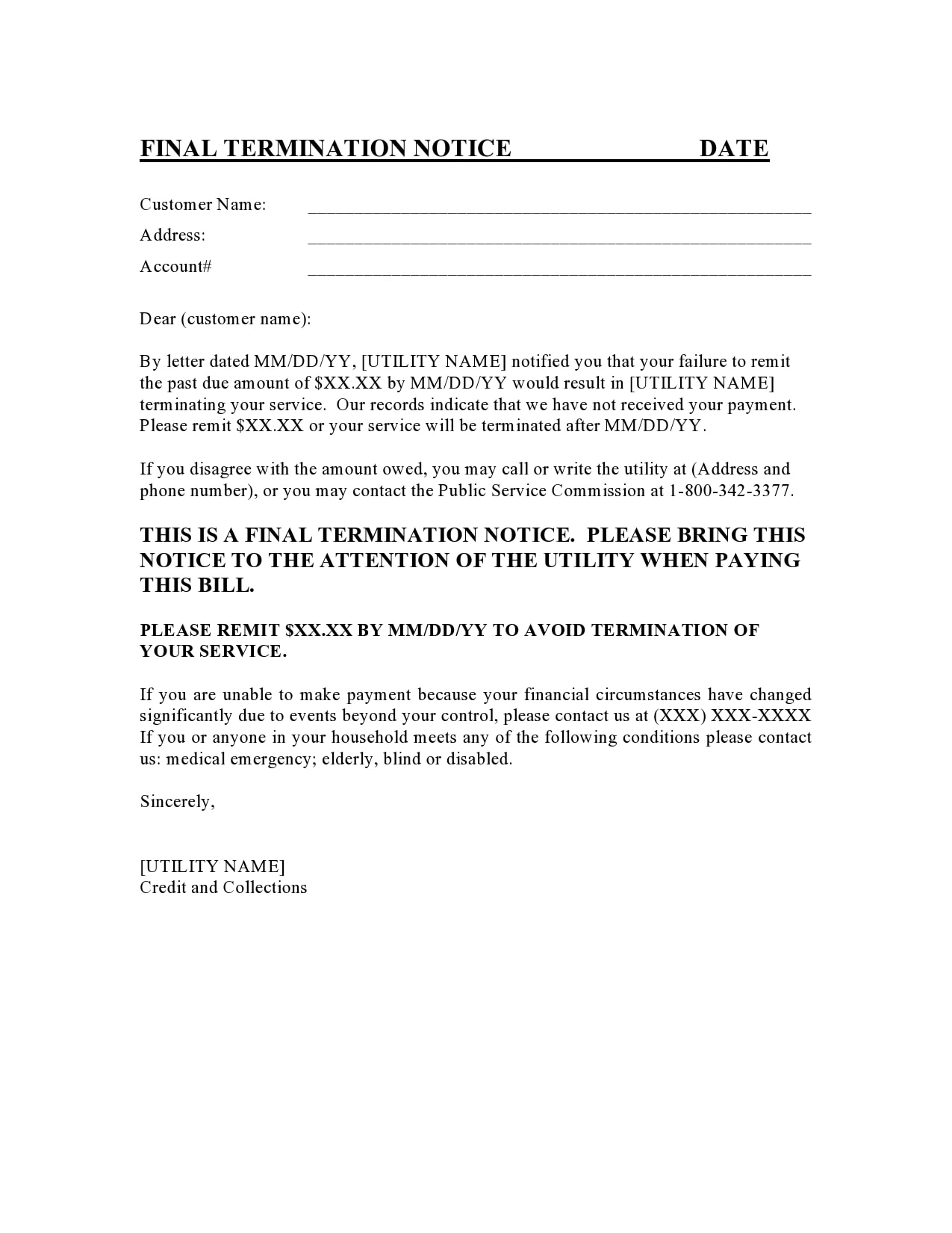 notice of termination