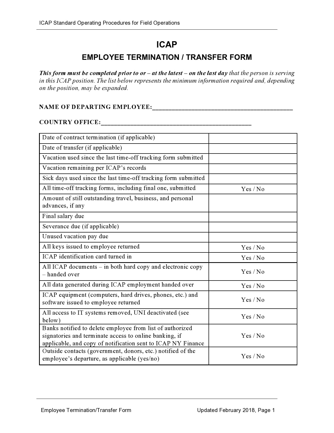 notice of termination