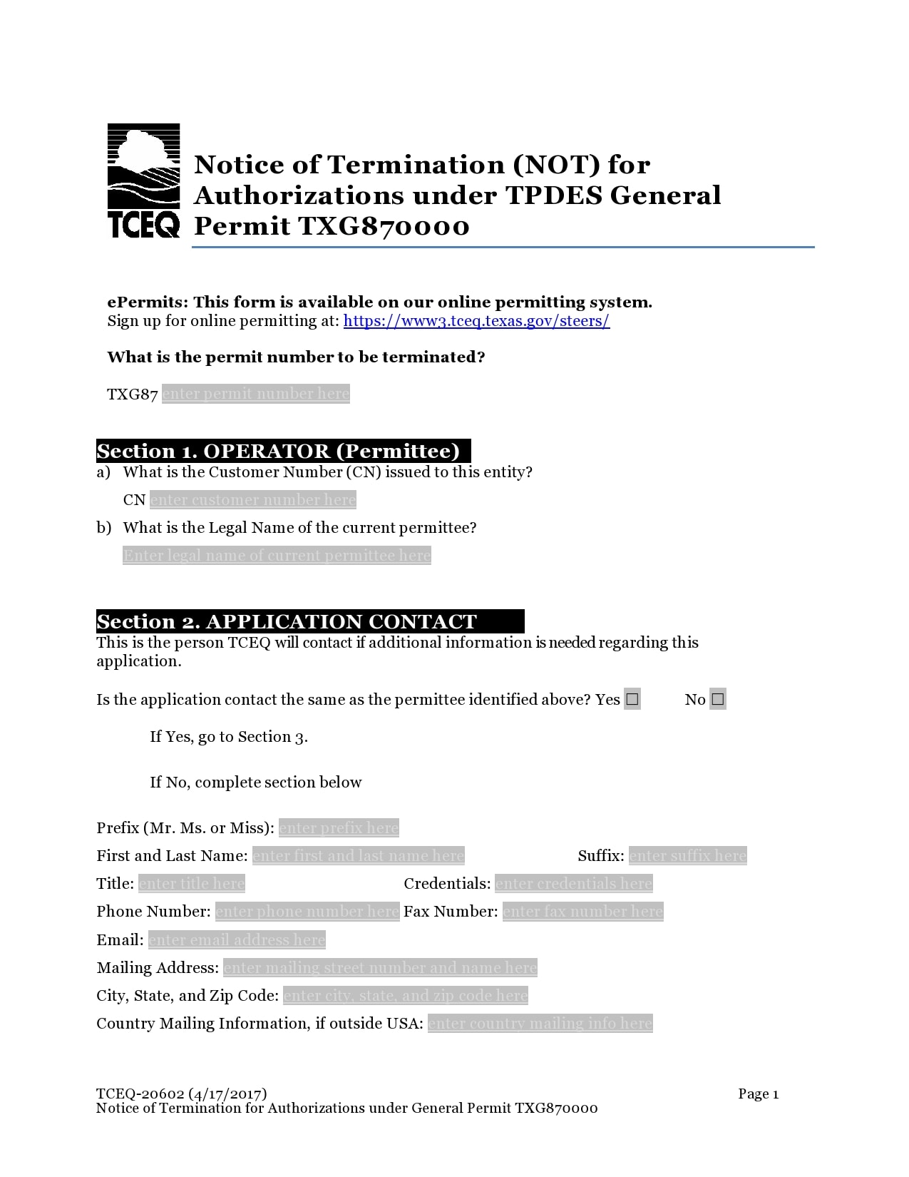 notice of termination