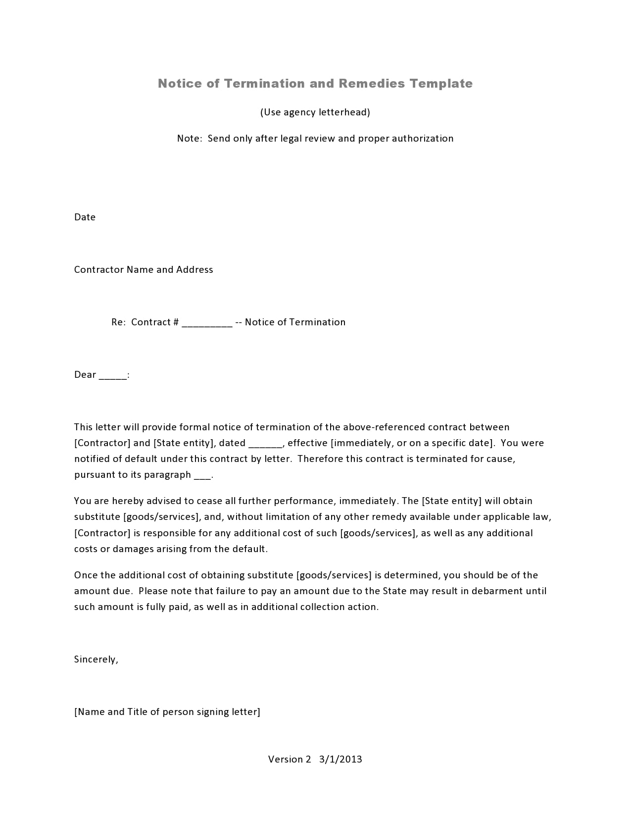 notice of termination