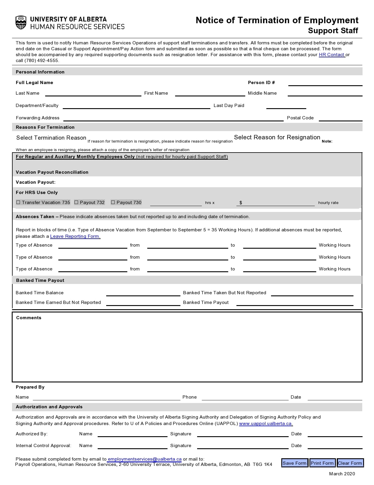 notice of termination