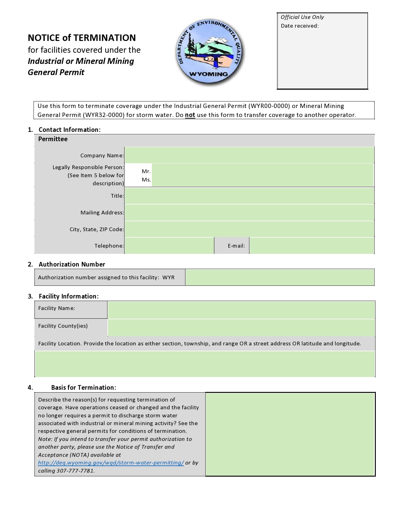 notice of termination