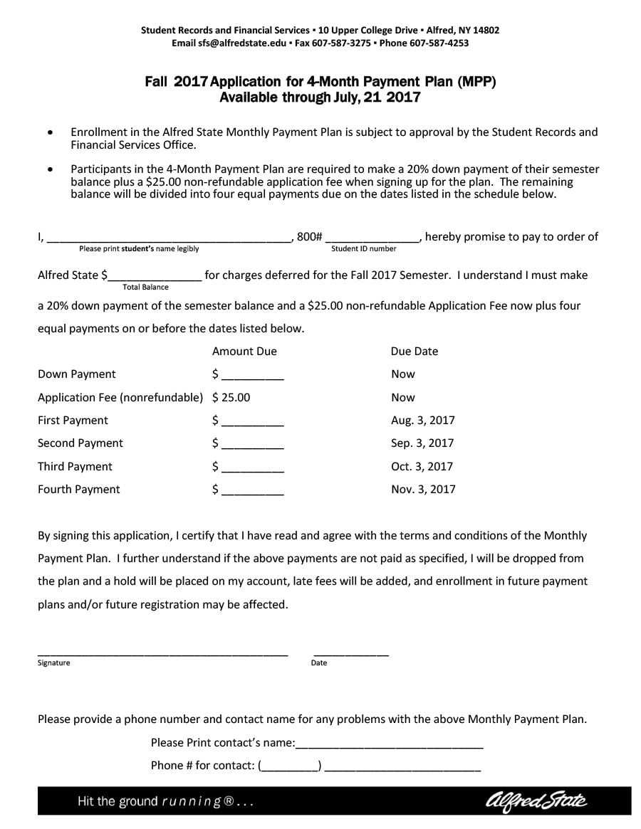 payment schedule template