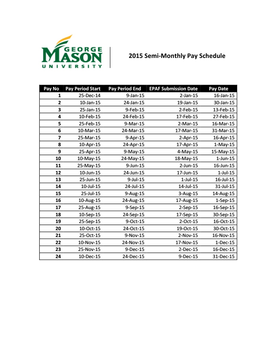 payment schedule template