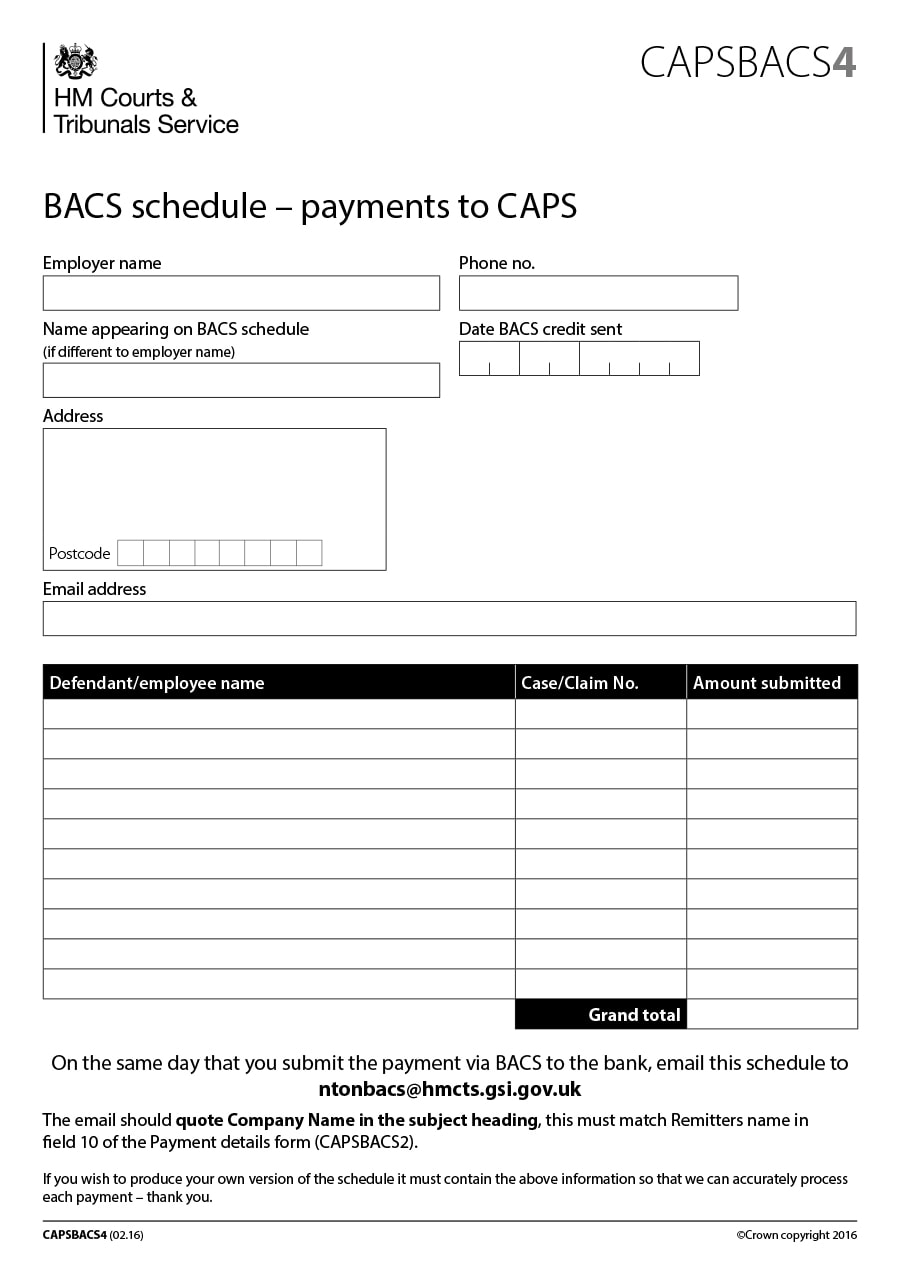 payment schedule template