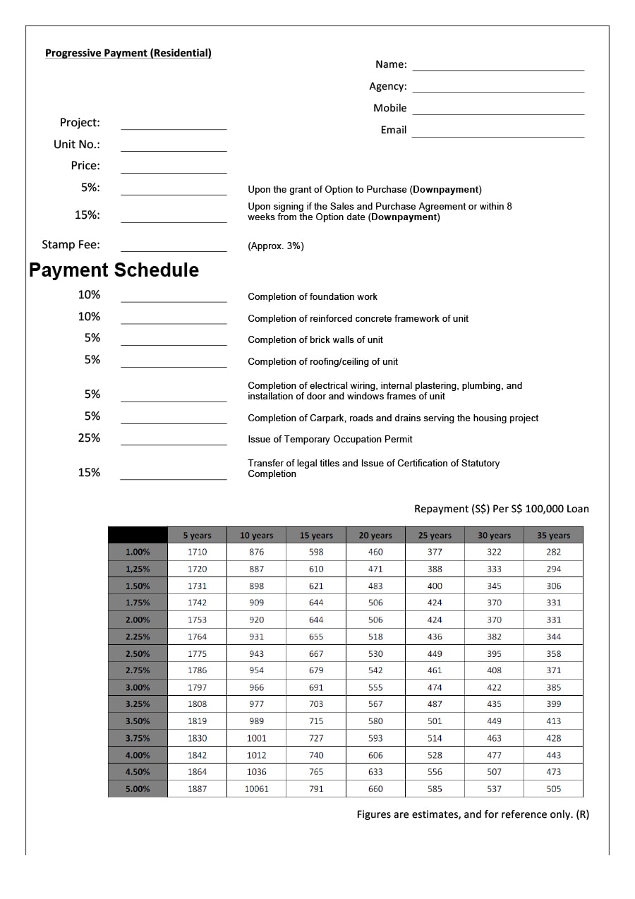 payment schedule template