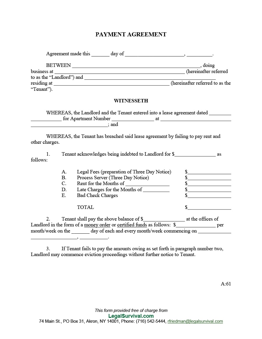 payment schedule template