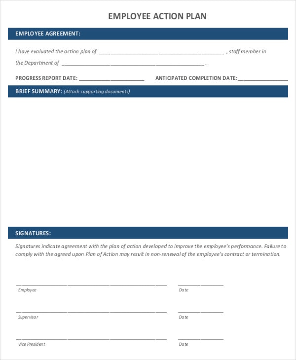 performance action plan template