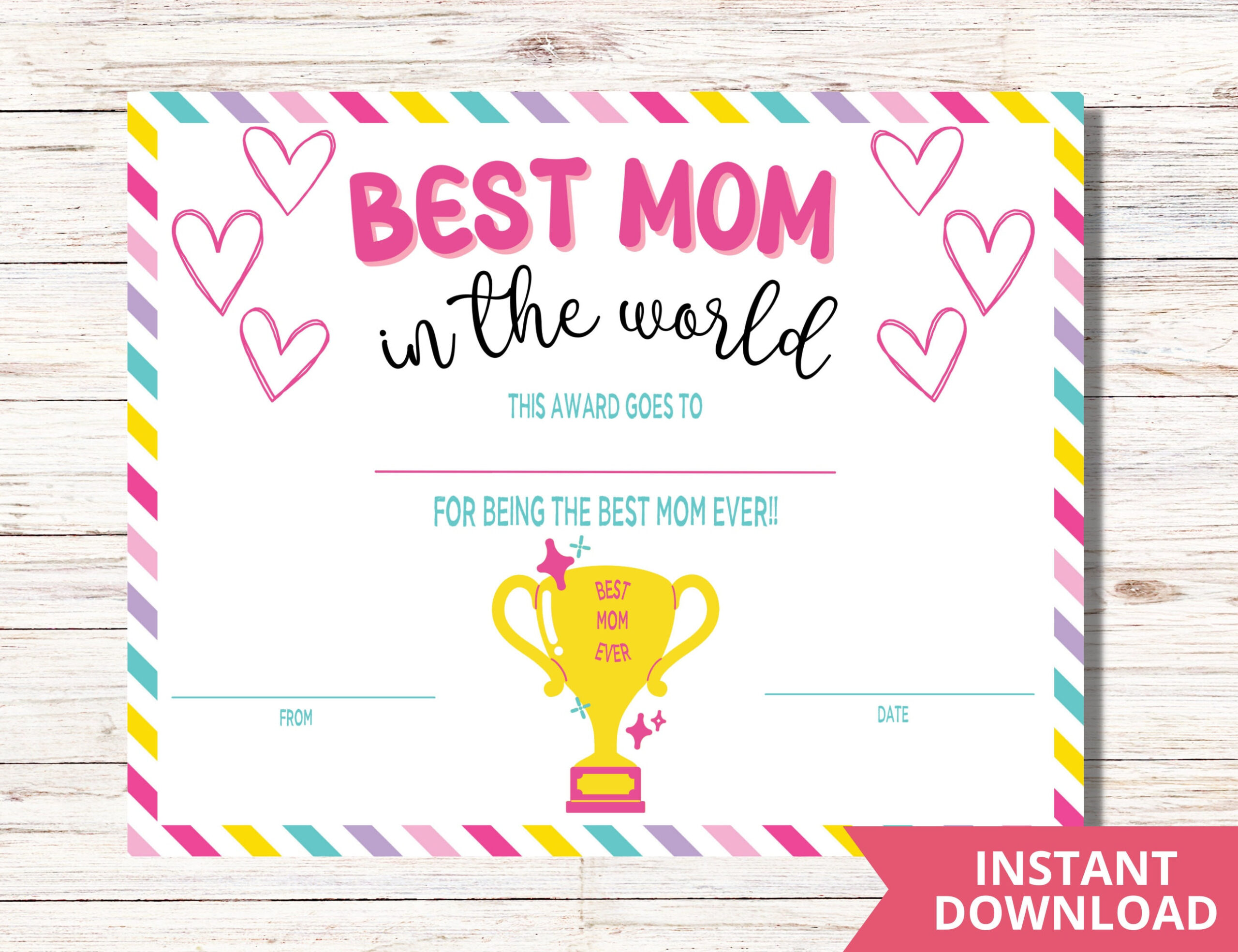 best mother award certificate template