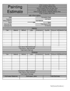 Download Painting Estimate Template