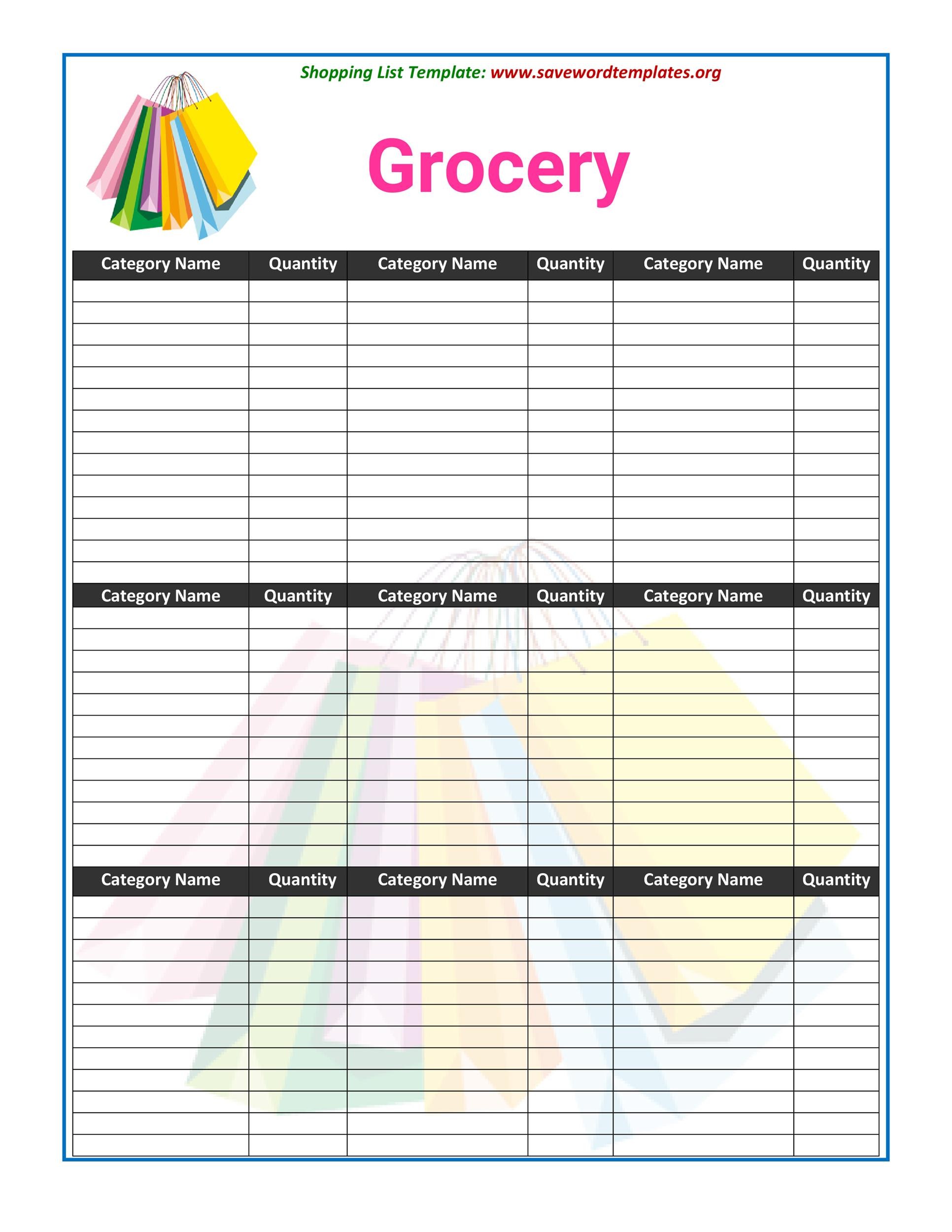 printable grocery price list template sample