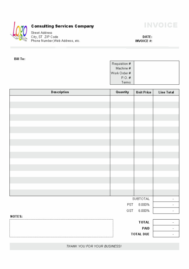 printable works invoice template