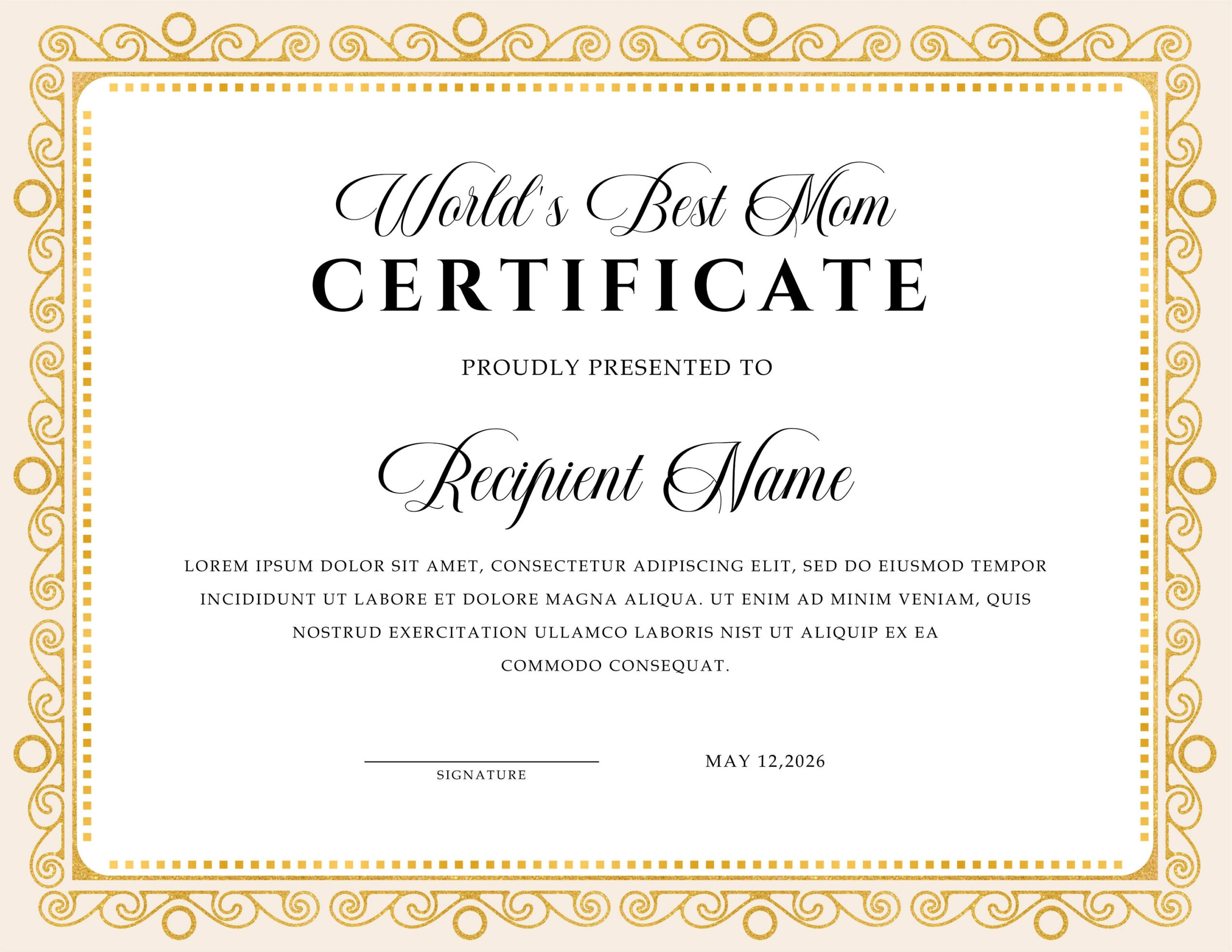 best mother award certificate template