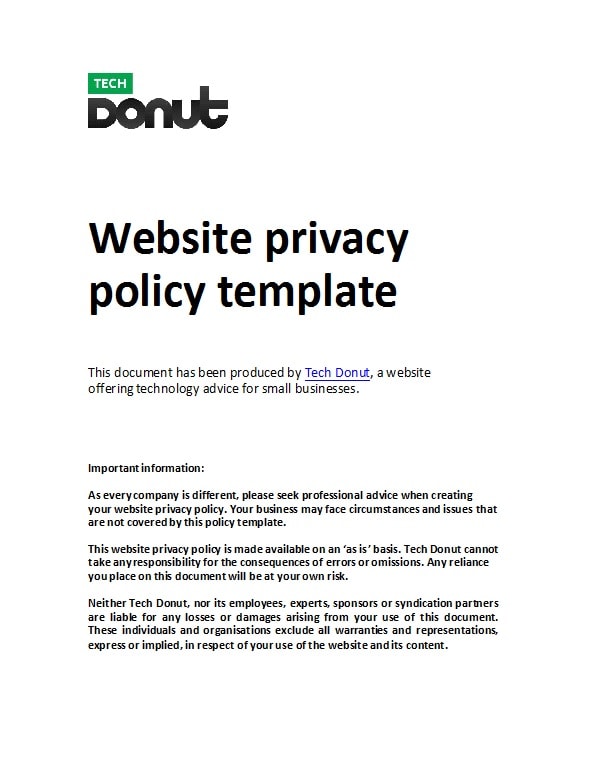 privacy policy template