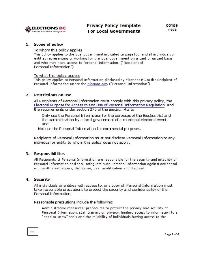 privacy policy template