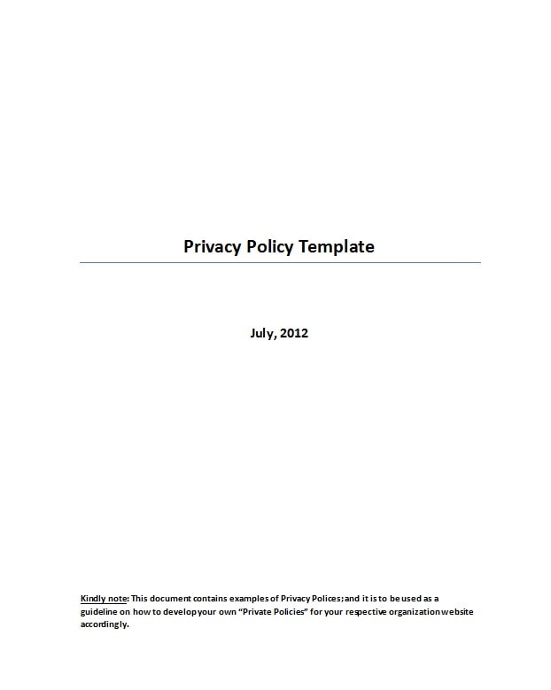 privacy policy template