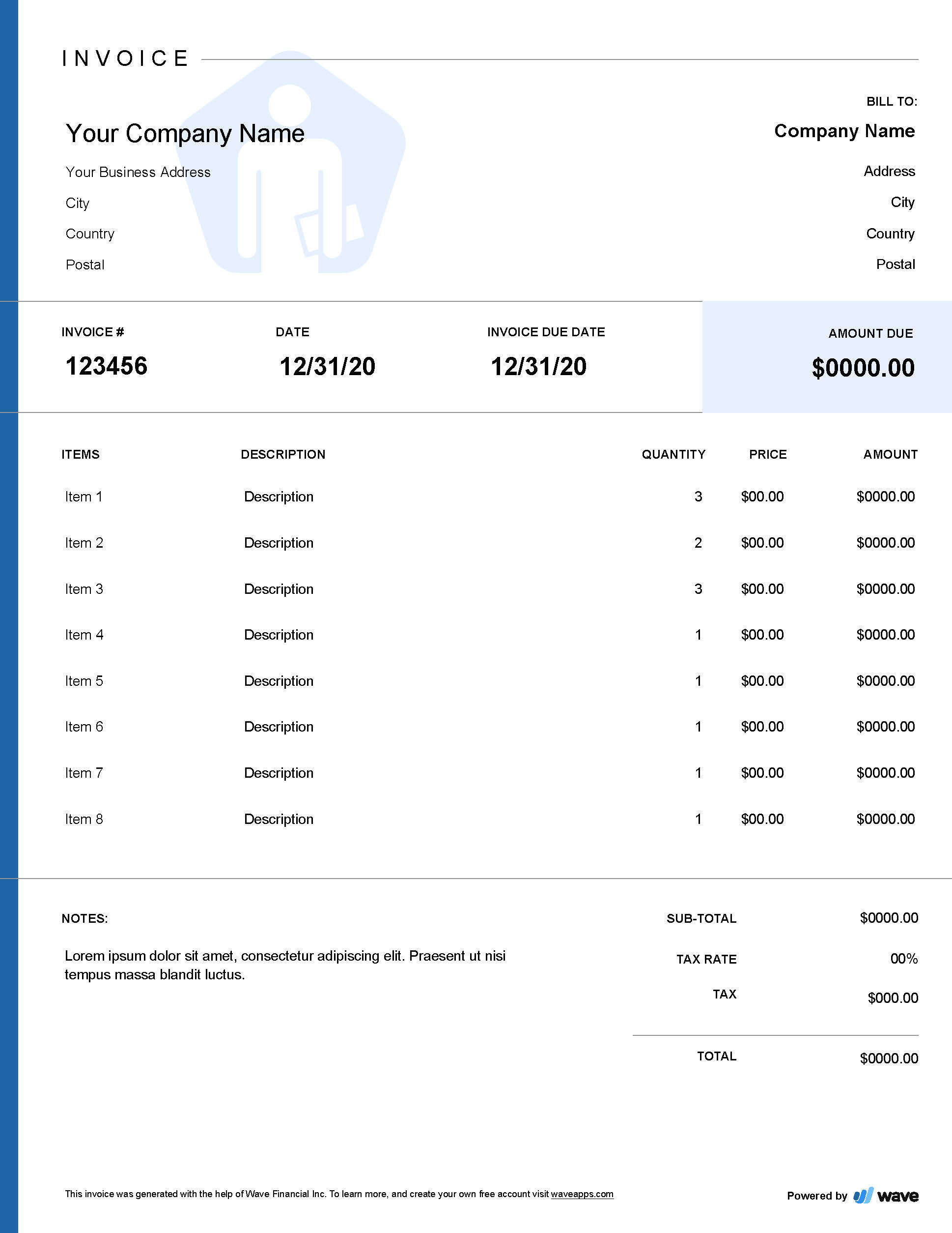 professional services invoice template sample