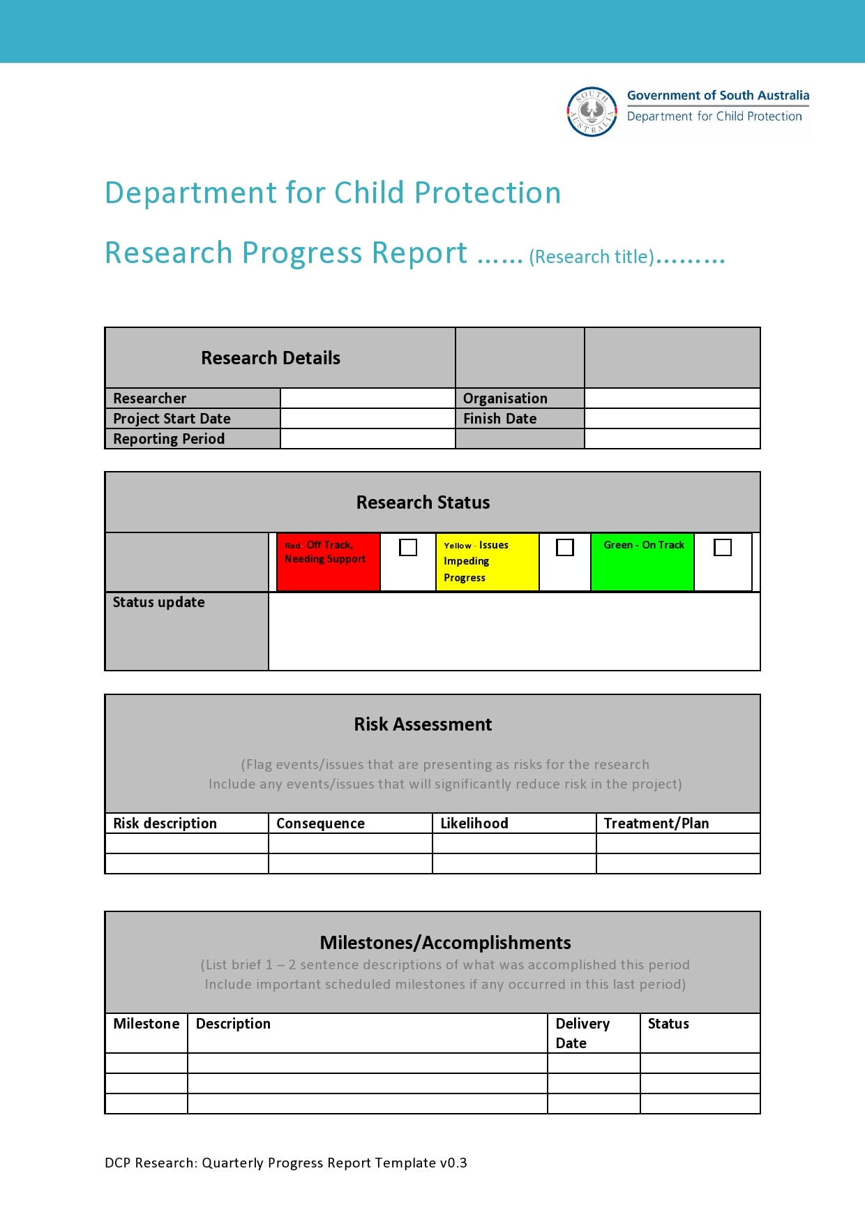 progress report template