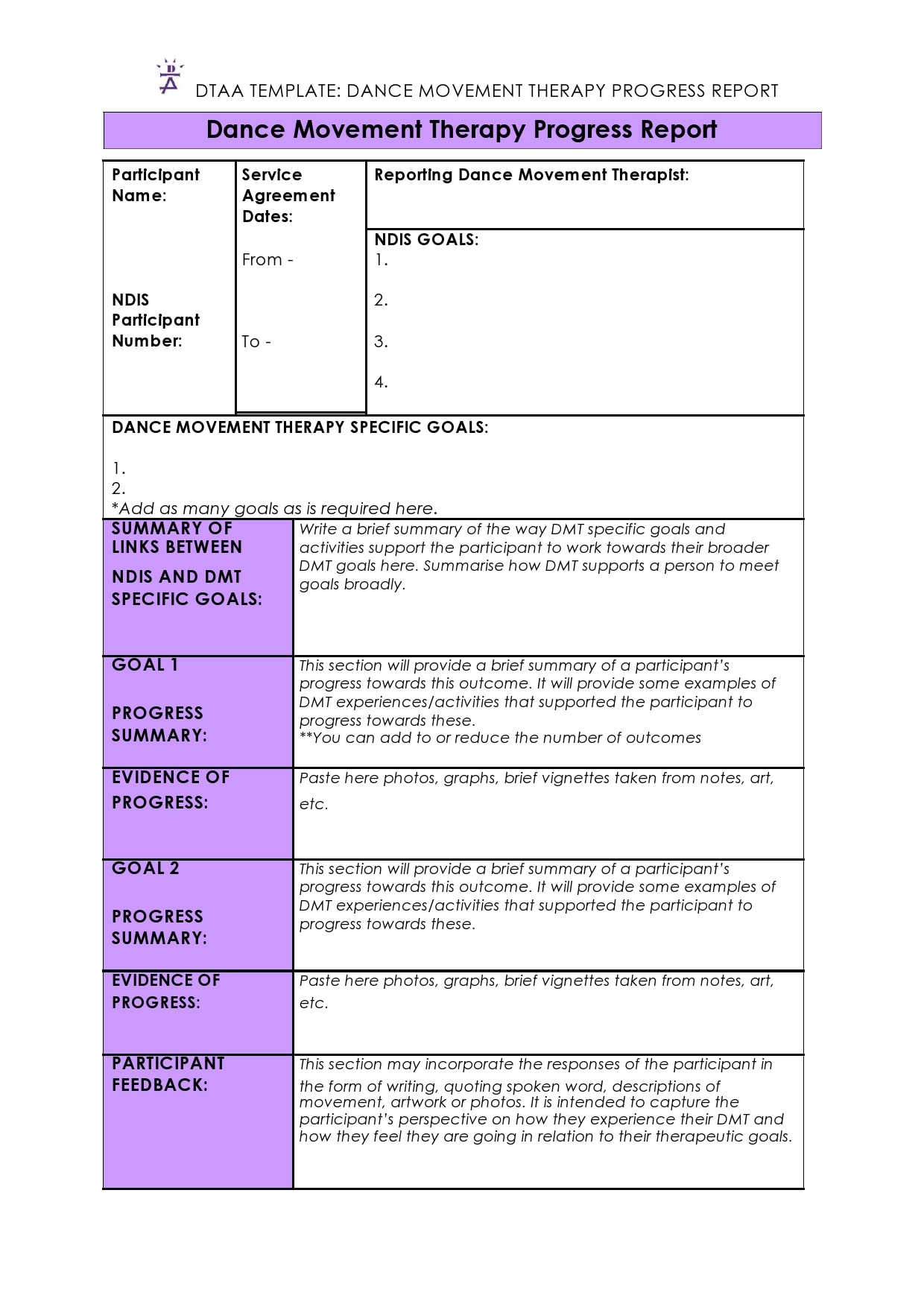 progress report template