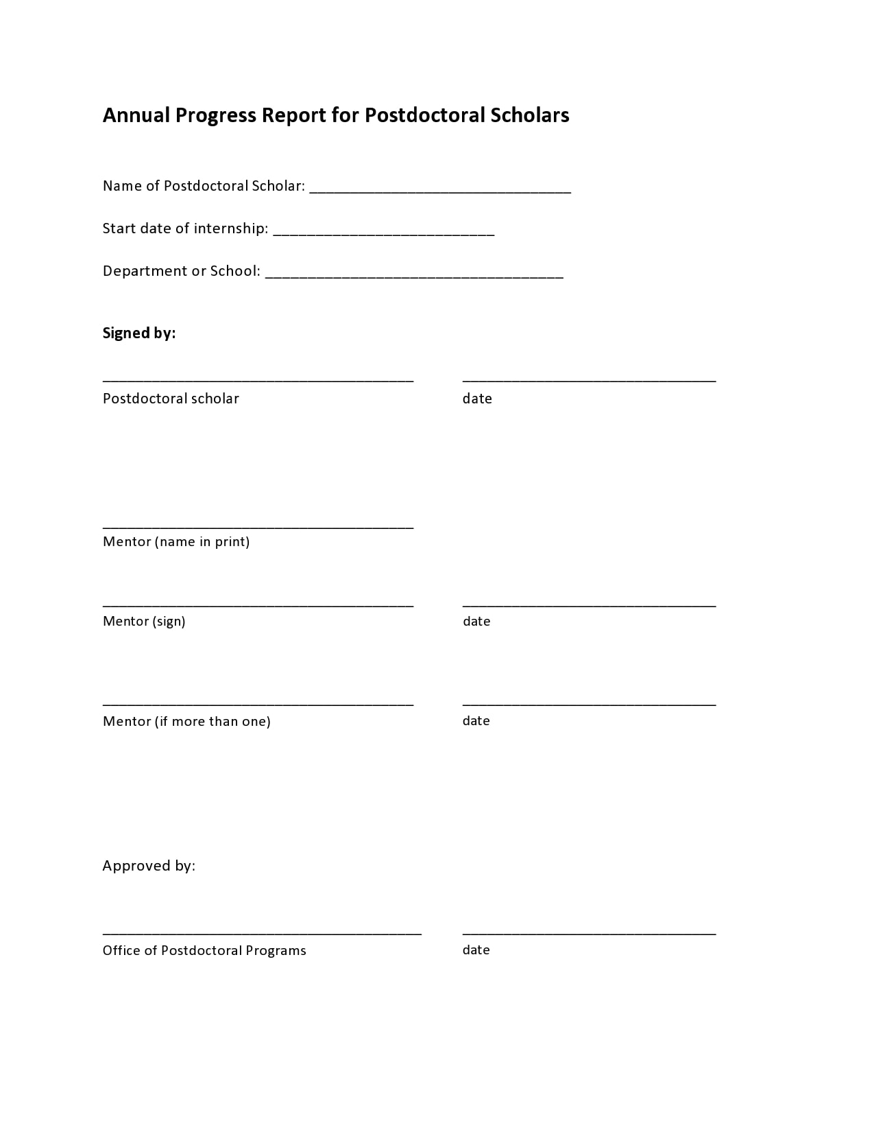 progress report template