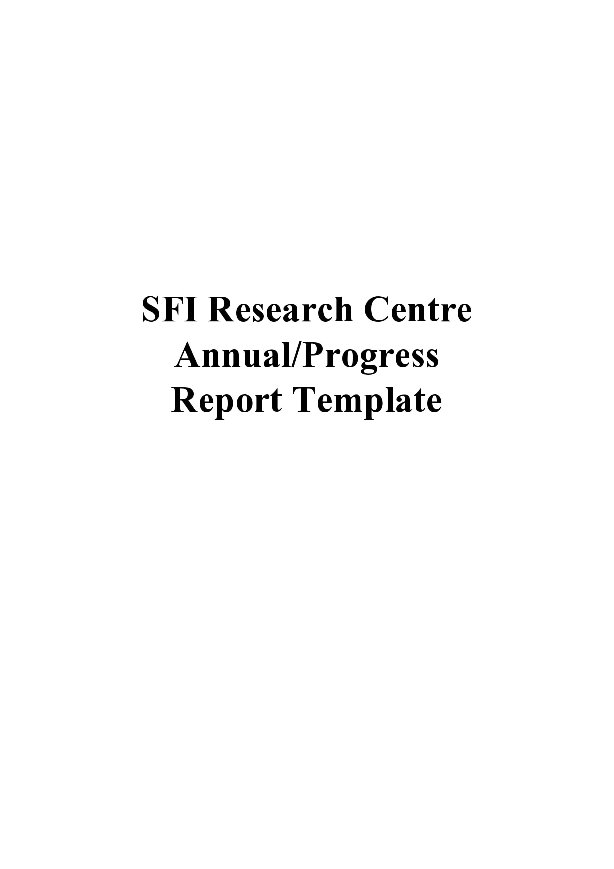 progress report template