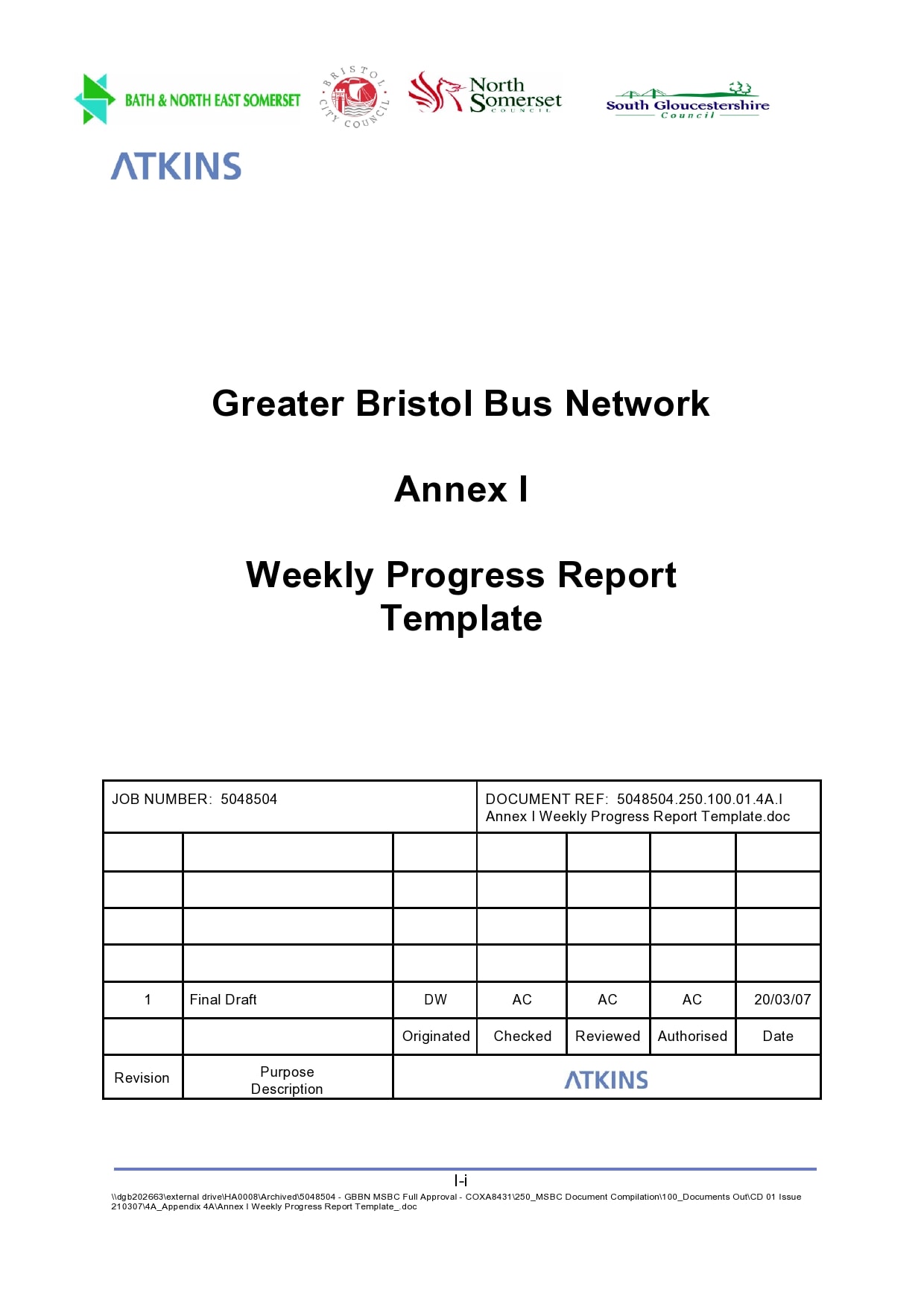 progress report template