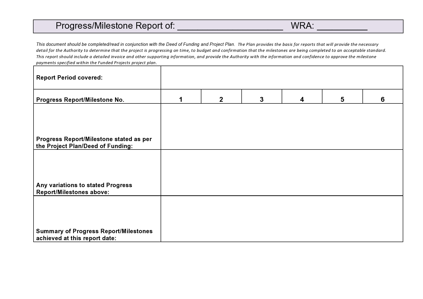 progress report template