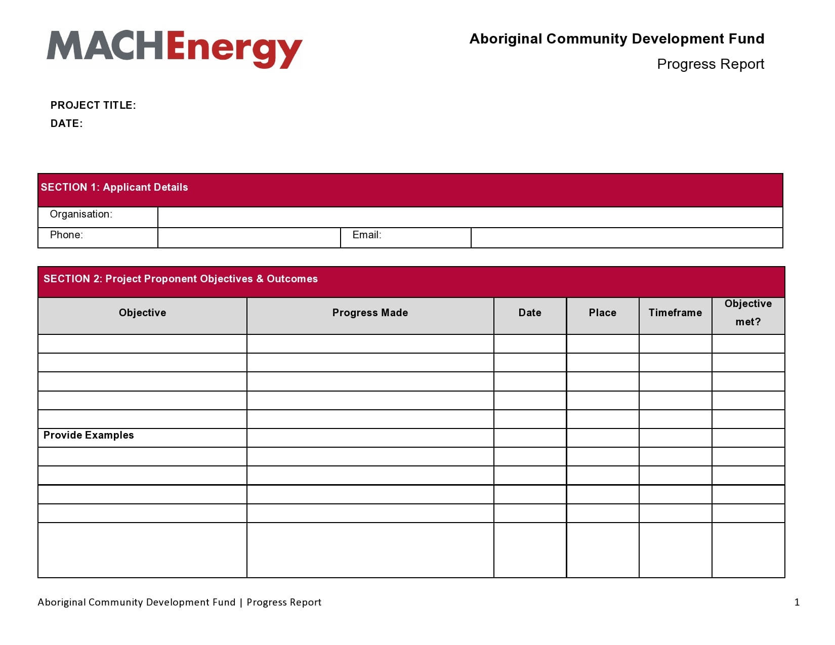 progress report template