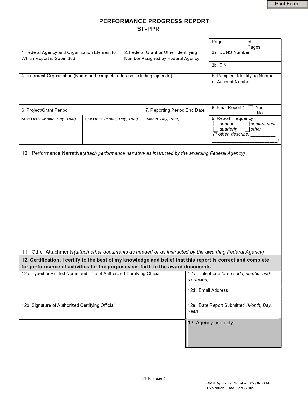 progress report template