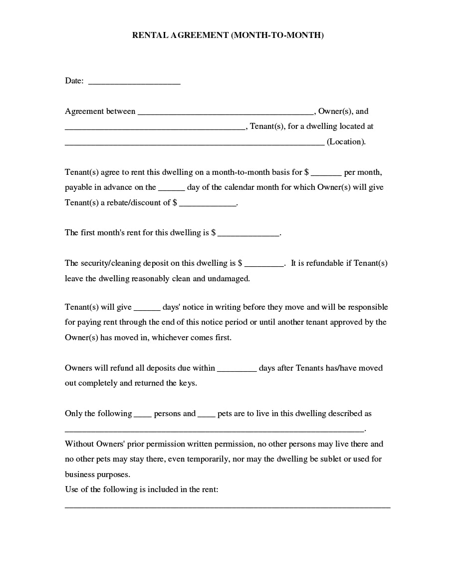 room rental agreement