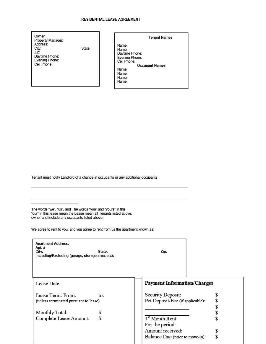 room rental agreement