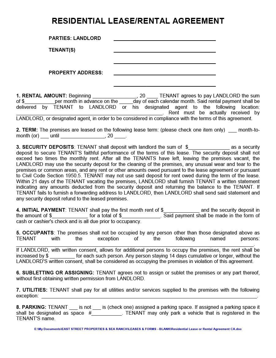 room rental agreement