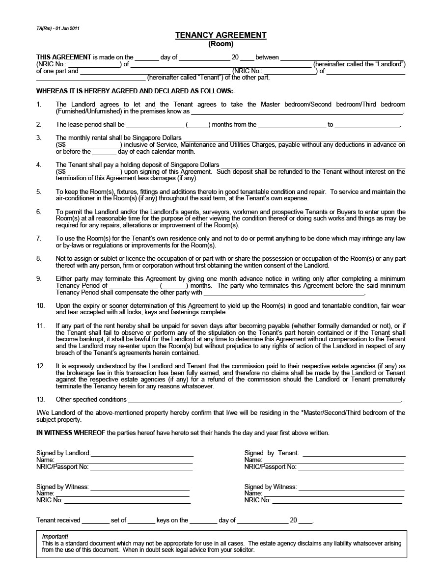 room rental agreement