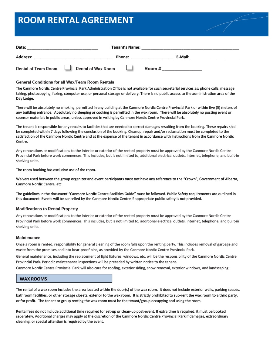 room rental agreement