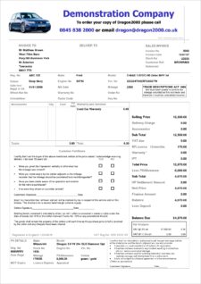 sample of car dealer invoice template