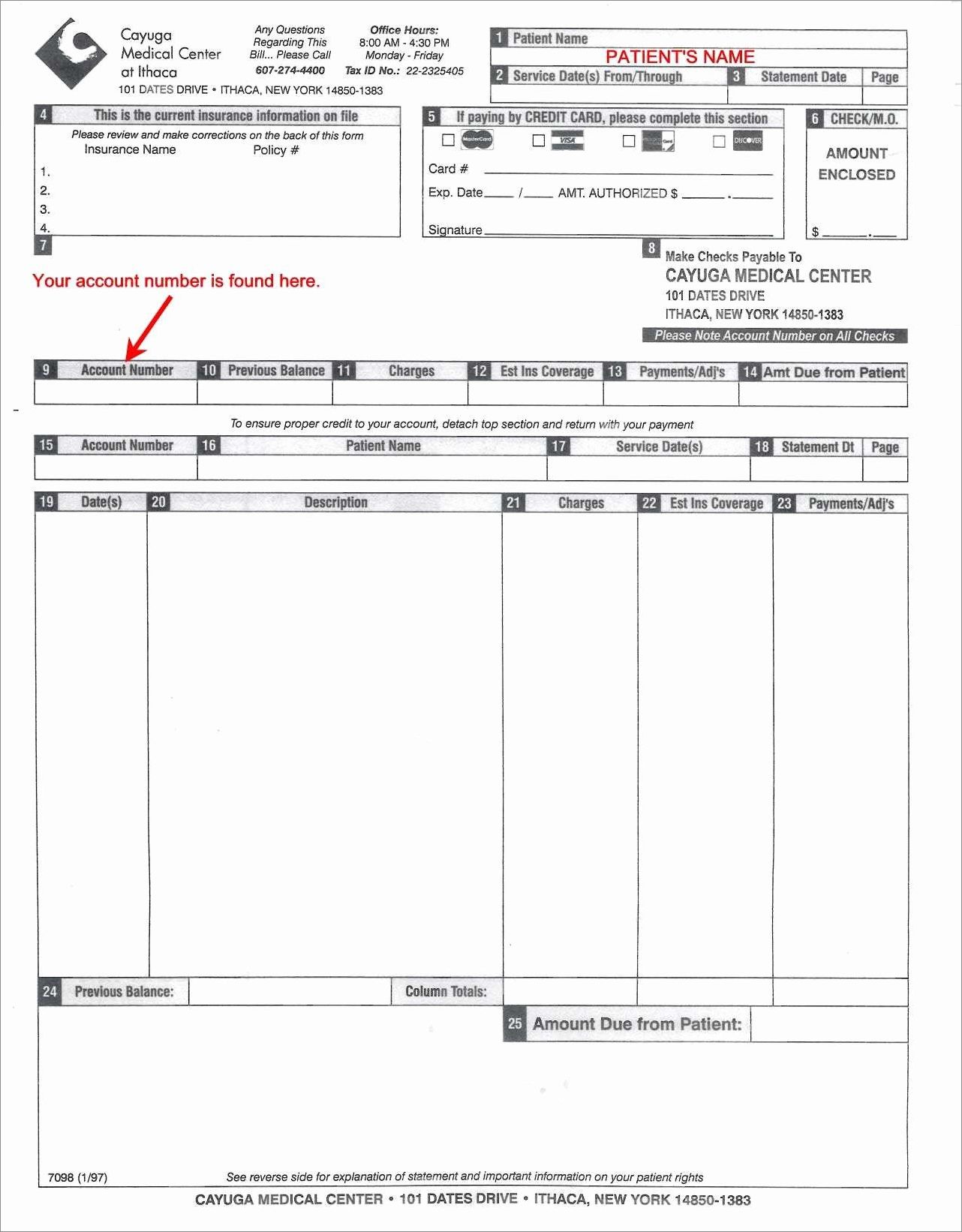 sample of dental billing statement template